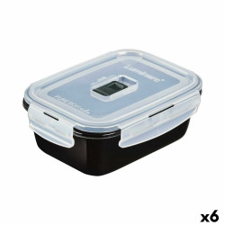 Hermetic Lunch Box Luminarc Pure Box Black 820 ml Glass (6 Units)