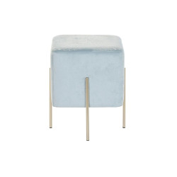 Footrest DKD Home Decor Golden Metal Sky blue (34 x 34 x 40 cm)