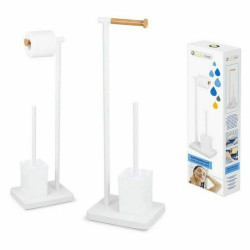 Toilet Paper Holder with Brush Stand Confortime Bamboo 23 x 18 x 69,5 cm (4 Units)