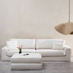 Pouffe Cream 100 x 80 x 44 cm