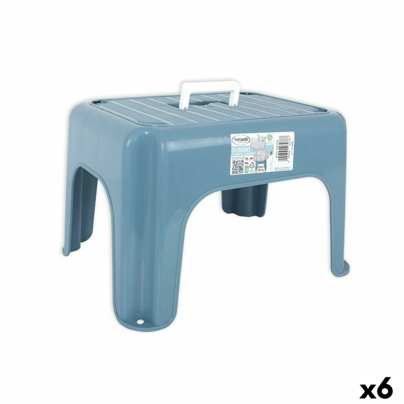 Stool Tontarelli Dumbo Blue 38 x 30 x 24 cm With handle (6 Units)