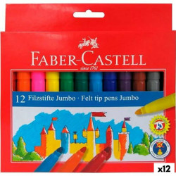 Set of Felt Tip Pens Faber-Castell Jumbo Case Multicolour (12 Units)