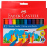 Set of Felt Tip Pens Faber-Castell Jumbo Case Multicolour (12 Units)