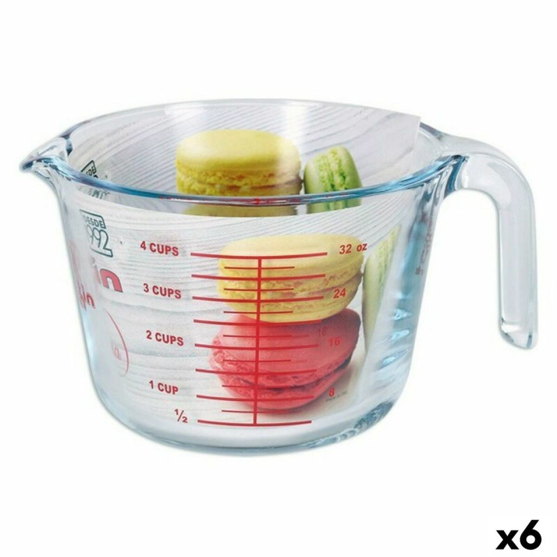 Measuring Jug Quttin 1 L Glass (6 Units)