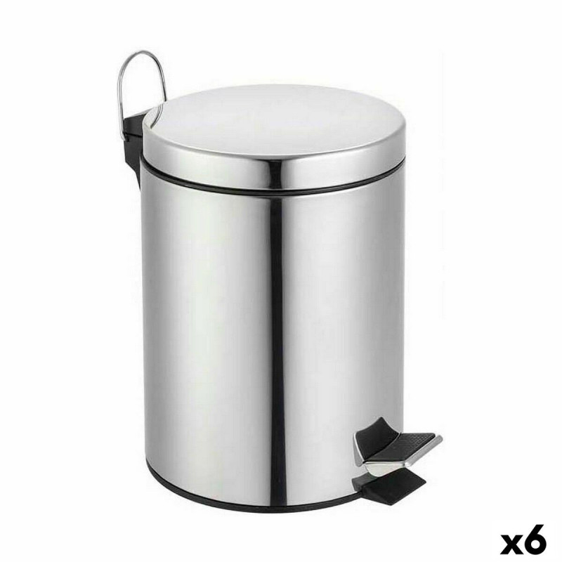 Waste bin with pedal Confortime Silver 7 L (6 Units)