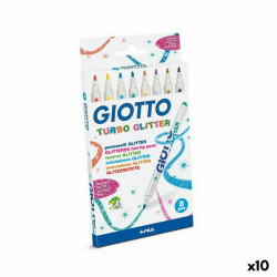 Set of Felt Tip Pens Giotto Turbo Glitter Multicolour (10 Units)