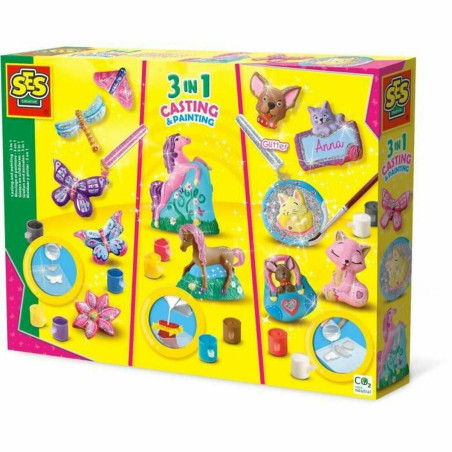 Play-Dough Set SES Creative Molding and painting - 3 in 1