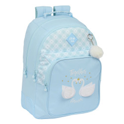 School Bag Glow Lab Cisnes Blue 32 x 42 x 15 cm