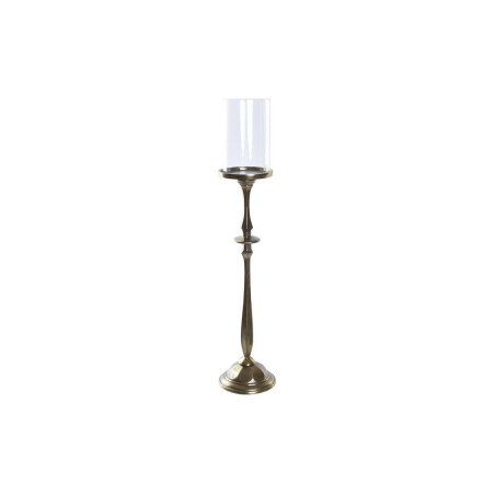 Candle Holder DKD Home Decor Crystal Golden Aluminium (13 x 13 x 53 cm)