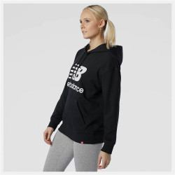 Women’s Hoodie New Balance Essentials Stacked Logo Black