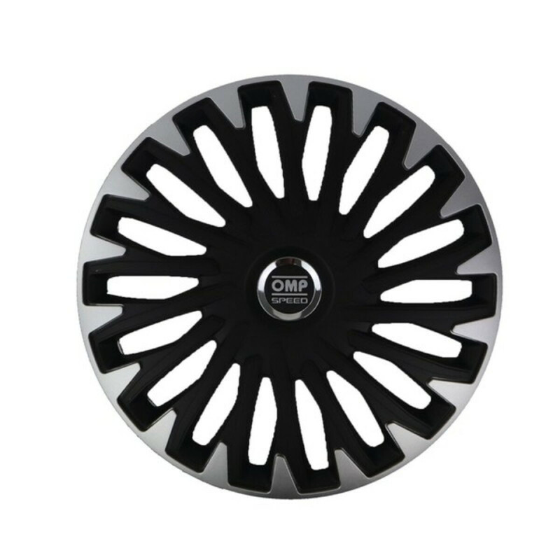 Hubcap OMP Stinger Speed Black Silver 15" (4 uds)