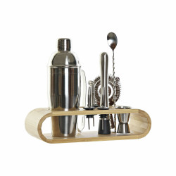 Cocktail Set DKD Home Decor Bamboo Stainless steel (9 pcs) (9 x 9 x 25 cm) (750 ml)