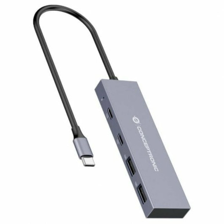 USB Hub Conceptronic HUBBIES13G Grey