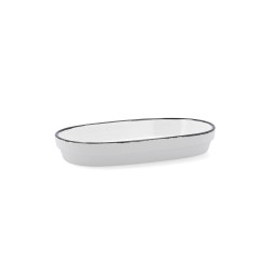 Snack tray Ariane Vital Filo White Black Ceramic Aluminium Oxide 17,3 x 2,6 x 10 cm (8 Units)