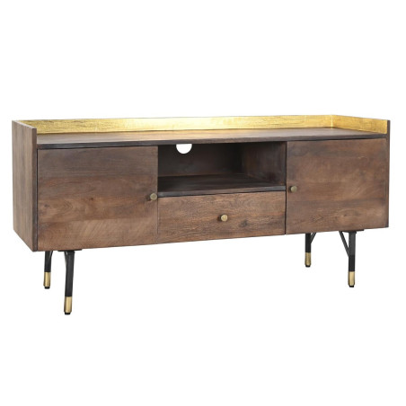 TV furniture DKD Home Decor Dark brown Metal Mango wood (130 x 45 x 60 cm)