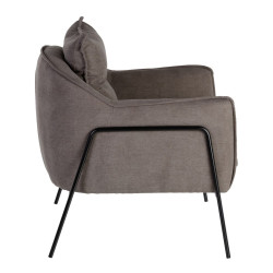 Armchair 76,5 x 70 x 74 cm Synthetic Fabric Metal Dark grey