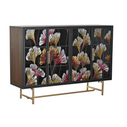 Sideboard DKD Home Decor Yellow Black Pink Dark brown 135 x 38 x 95 cm