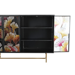 Sideboard DKD Home Decor Yellow Black Pink Dark brown 135 x 38 x 95 cm