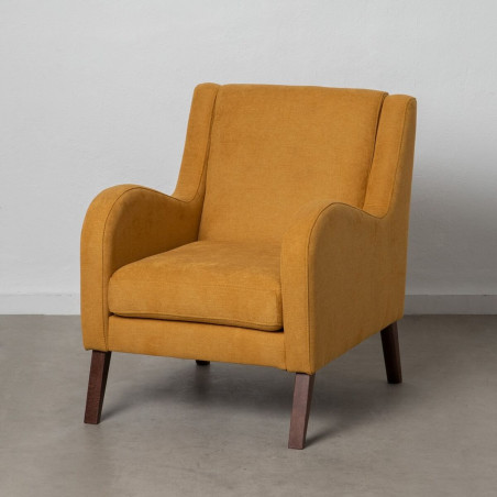 Armchair 70 x 82 x 88 cm Synthetic Fabric Wood Mustard