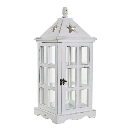 Lantern DKD Home Decor White Crystal Pinewood (21 x 21 x 51 cm)