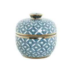 Tibor Home ESPRIT Blue Golden Aluminium Porcelain 15 x 15 x 15 cm