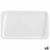 Flat plate Quid Chef Ceramic White 30 x 18 cm (6 Units) (Pack 6x)