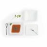 Flat plate Quid Chef Ceramic White 30 x 18 cm (6 Units) (Pack 6x)