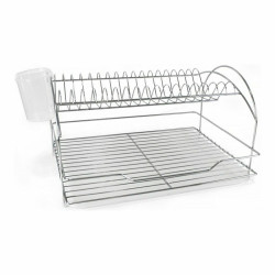 Draining Rack for Kitchen Sink Quttin White Silver Metal 46,5 x 35,5 x 26 cm 4,5 mm (4 Units)