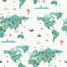 Nordic cover Kids&Cotton Mapamundi 140 x 200 cm World Map