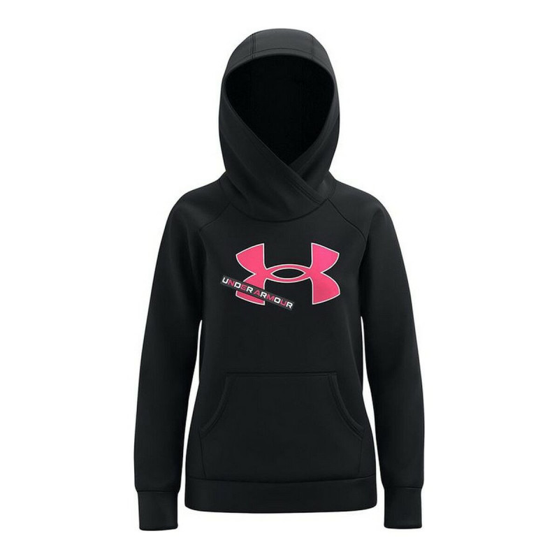 Hooded Sweatshirt for Girls Under Armour Fleece Logo Black