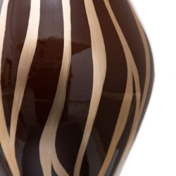 Vase Zebra Ceramic Golden Brown 23 x 23 x 43 cm