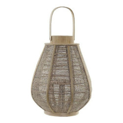 Candleholder DKD Home Decor Linen Bamboo (28 x 28 x 51 cm)