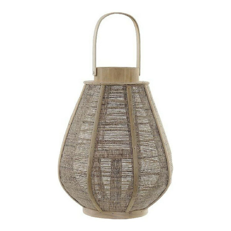 Candleholder DKD Home Decor Linen Bamboo (28 x 28 x 51 cm)