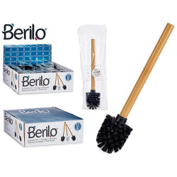 Toilet Brush Black Brown Bamboo (8 x 35,5 x 8 cm) (24 Units)