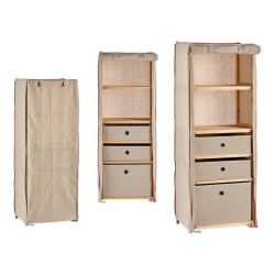 Shelves Beige Wood Cloth (28 x 113 x 42 cm)