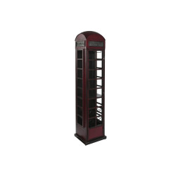 Bottle rack DKD Home Decor Telephone Black Red Dark grey Metal 40 x 38 x 175 cm