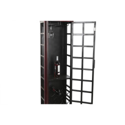 Bottle rack DKD Home Decor Telephone Black Red Dark grey Metal 40 x 38 x 175 cm