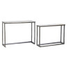 Set of 2 tables Home ESPRIT White Multicolour Silver 107 x 30 x 81 cm 108 x 30 x 79 cm