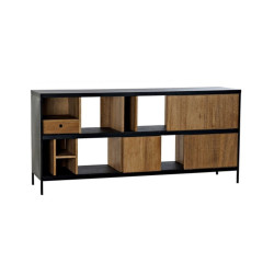 Sideboard DKD Home Decor Alvin Black Natural Iron Fresno 160 x 40 x 75 cm