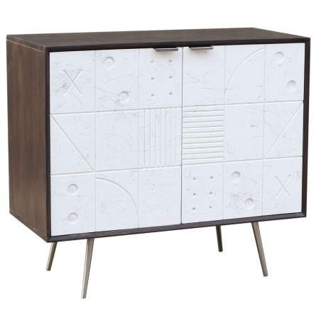 Sideboard DKD Home Decor White Brown Metal Mango wood 90 x 43 x 80 cm