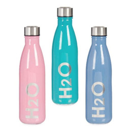 Bottle H2O Glass Stainless steel 650 ml (24 Units)