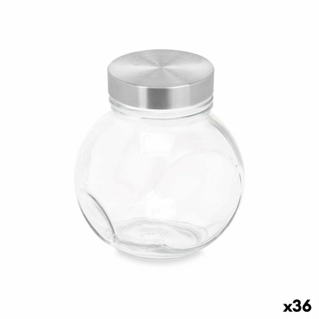 Biscuit jar Transparent Glass 460 ml (36 Units) With lid Adjustable