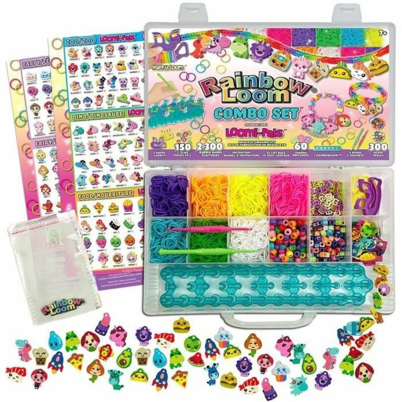 Bracelet and Necklace Making Kit Bandai Rainbow Loom Combo Set Plastic