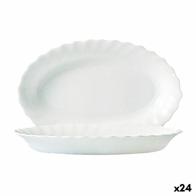 Serving Platter Luminarc Trianon White Glass (22 cm) (24 Units)