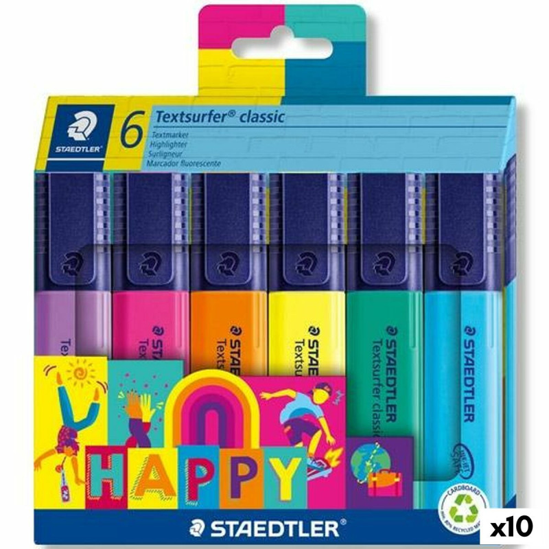 Fluorescent Marker Set Staedtler Textsurfer Classic Happy Line (10 Units)