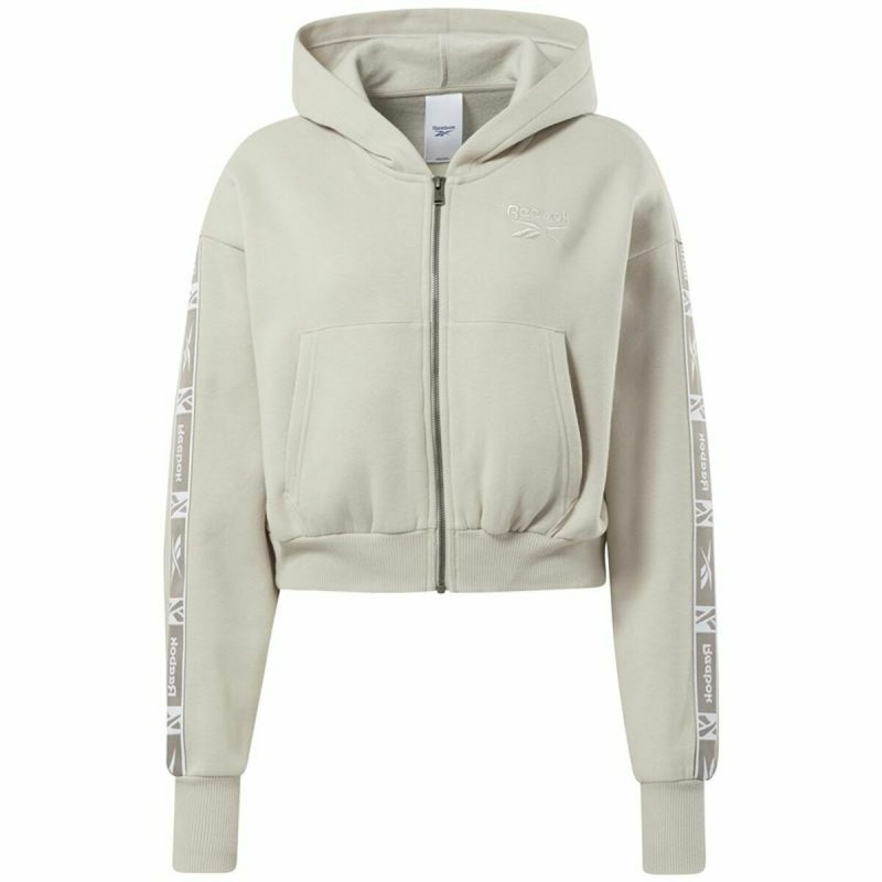 Women’s Hoodie Reebok Tape Pack W Moonstone Beige Yellow