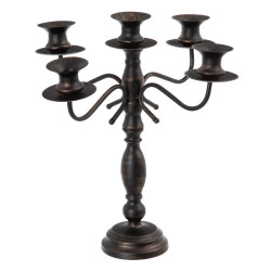 Candle Holder Black Metal 42 x 42 x 42 cm