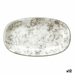 Snack tray Viejo Valle Rocks Brown Porcelain 15 x 8,7 x 2,3 cm (12 Units)