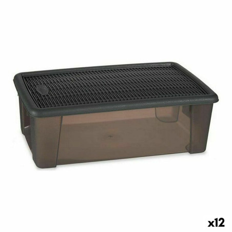 Box with cover Stefanplast Elegance Grey 19,5 x 11,5 x 33 cm Plastic 5 L (12 Units)