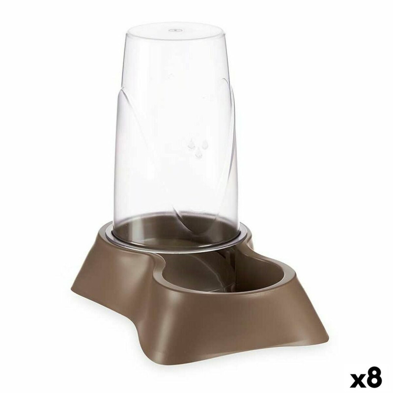 Pet feeding dish Dispenser Beige Plastic 1,5 L 16 x 24,5 x 24 cm (8 Units)